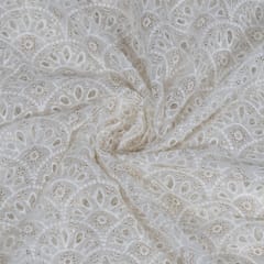 Dyeable Viscose Organza Embroidered Fabric