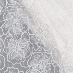 Dyeable Georgette Embroidered Fabric