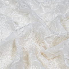 Dyeable Georgette Embroidered Fabric