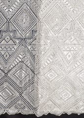 Dyeable Net Cutwork Embroidered Fabric