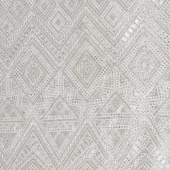 Dyeable Net Cutwork Embroidered Fabric