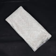 Dyeable Net Cutwork Embroidered Fabric