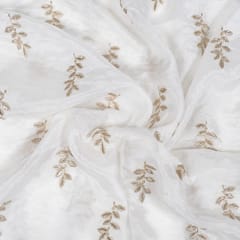 Dyeable Chinon Embroidered Fabric