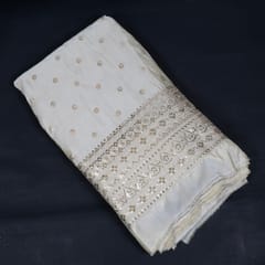 Dyeable Uppada Silk Tissue Embroidered Fabric