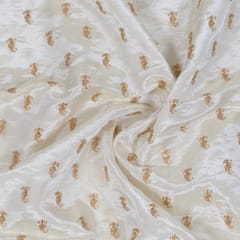 Dyeable Uppada Silk Tissue Embroidered Fabric