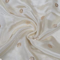 Dyeable Uppada Silk Tissue Embroidered Fabric