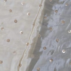 Dyeable Uppada Silk Tissue Embroidered Fabric