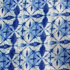 Blue Color Crepe Printed Fabric