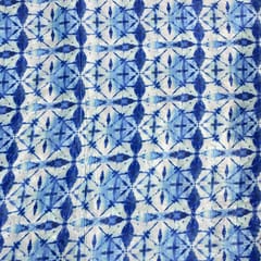 Blue Color Crepe Printed Fabric