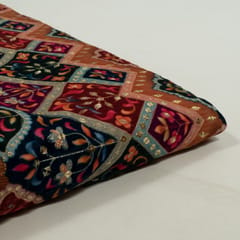 Multi Color Velvet Print with Embroidered Fabric