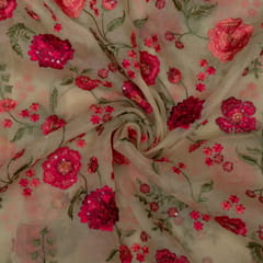 Pure Organza Embroidered Fabric