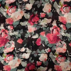 Multi Color Chinon Chiffon Printed Fabric (80Cm Piece)