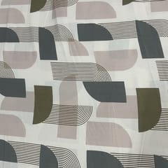 Off White Color Rayon Printed Fabric