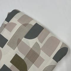 Off White Color Rayon Printed Fabric