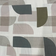 Off White Color Rayon Printed Fabric