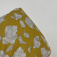 Mustard Color Rayon Printed Fabric