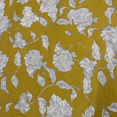 Mustard Color Rayon Printed Fabric