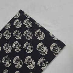 Dark Navy Blue Color Cambric Cotton Printed Fabric