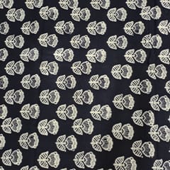 Dark Navy Blue Color Cambric Cotton Printed Fabric