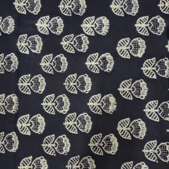 Dark Navy Blue Color Cambric Cotton Printed Fabric