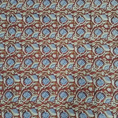 Maroon Color Cambric Cotton Kalamkari Printed Fabric