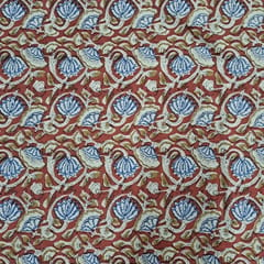 Maroon Color Cambric Cotton Kalamkari Printed Fabric