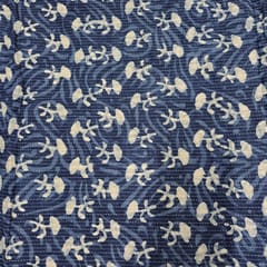 Blue Color Cambric Cotton Kantha Printed Fabric