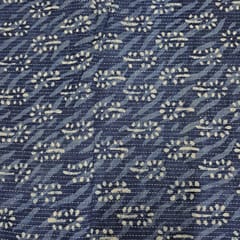 Blue Color Cambric Cotton Kantha Printed Fabric