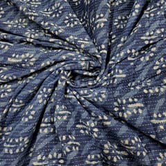 Blue Color Cambric Cotton Kantha Printed Fabric