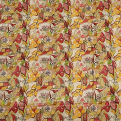 Multi Color Muslin Shimmer Digital Printed Fabric