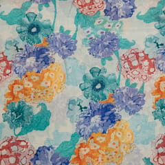 Multi Color Japan Silk Digital Printed Fabric