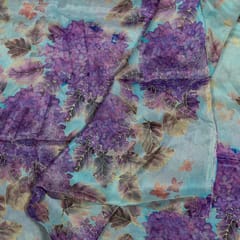 Multi Color Chinon Chiffon Digital Printed Fabric