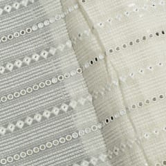 Dyeable Georgette Embroidered Fabric