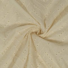 Dyeable Cotton Chikan Embroidered Fabric