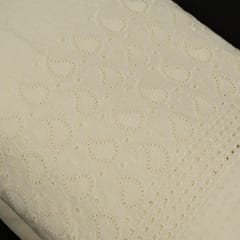 Dyeable Cotton Chikan Embroidered Fabric