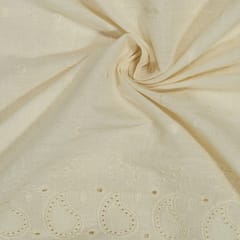 Dyeable Cotton Chikan Embroidered Fabric