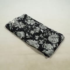 Black Color Viscose Natural Crepe Printed Fabric