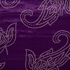 Purple Color Viscose Natural Crepe Printed Fabric