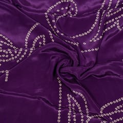 Purple Color Viscose Natural Crepe Printed Fabric