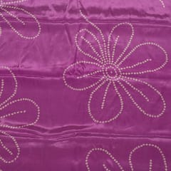 Purple Color Viscose Natural Crepe Printed Fabric