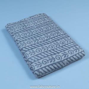 Grey Cotton Kantha Batik Printed Fabric (50Cm Piece)