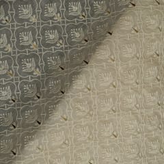 Dyeable Chanderi Silk Embroidered Fabric