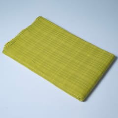 Green Color Cotton Dobby Self Check Fabric (2Meter Piece)