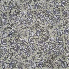 Cream Color Cotton Cambric Printed Fabric