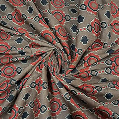 Brown Color Cotton Cambric Printed Fabric