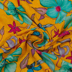 Multi Color Cotton Crush Digital Printed Fabric