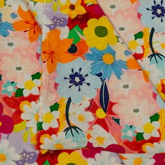 Multi Color Linen Digital Printed Fabric