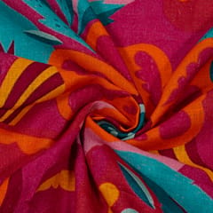 Multi Color Linen Digital Printed Fabric