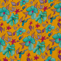 Multi Color Cotton Crush Digital Printed Fabric