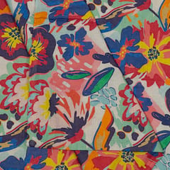 Multi Color Linen Digital Printed Fabric